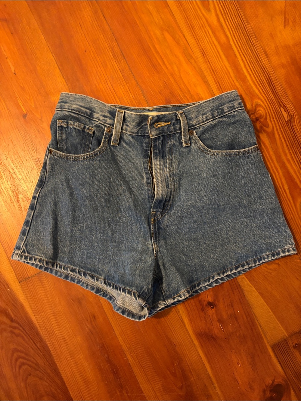 Levi Women's High-Waisted Mom Blue Denim Jean Shorts